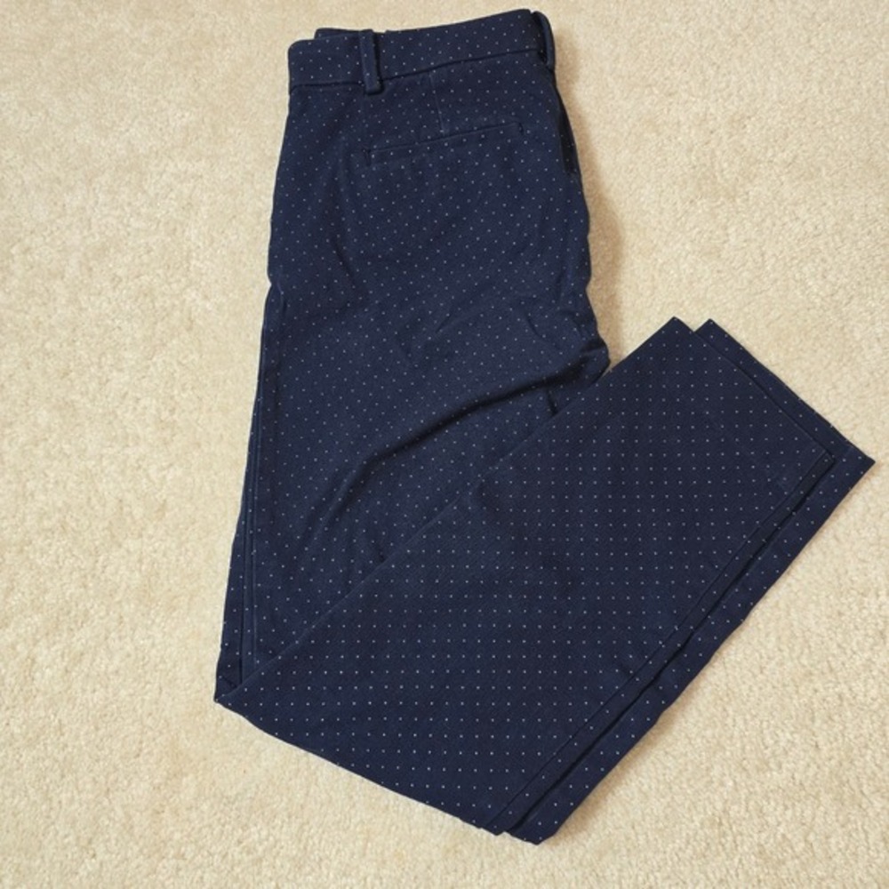GAP Womens‎ Navy Blue Polka Dot Slim Crop Pants Size 4 Business Casual